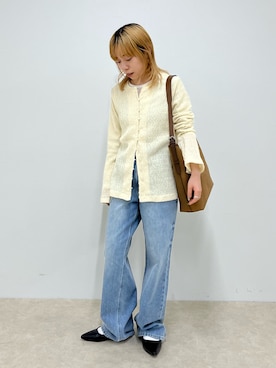 「fredy emue（フレディエミュ）の【@sora_522m企画】BASIC STRAIGHT LIGHT DENIM（デニムパンツ、ブルー系）」を使った、KANOKOさん（レディース・147cm）の春コーディネート