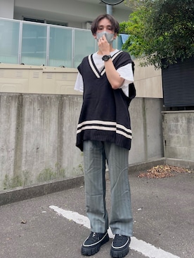 「SVEC（シュベック）のアイテム（スニーカー）」を使った、かわぐちのりひささん（メンズ・168cm）の夏コーディネート