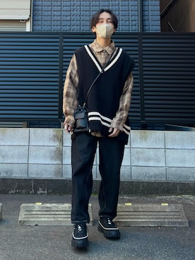 「shein」｜かわぐちのりひささん（メンズ・168cm・20代）の春コーディネート
