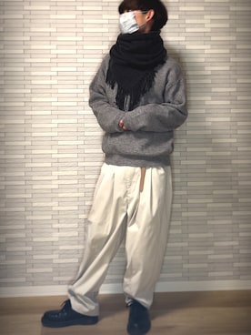 「remer（リメール）のアイテム（スラックス）」を使った、kazu1535さん（メンズ・165cm）の冬コーディネート
