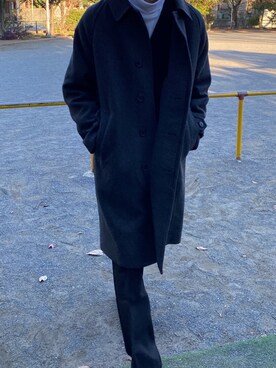 「UNIQLO（ユニクロ）のアイテム（チェスターコート）」を使った、ttaku0217さん（メンズ・172cm）の冬コーディネート
