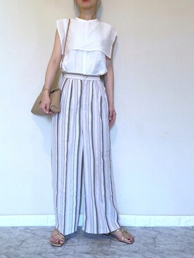 「rectangle（レクタングル）のアイテム（パンツ）」を使った、ＭAＲＩＮさん（レディース・165cm）の夏コーディネート