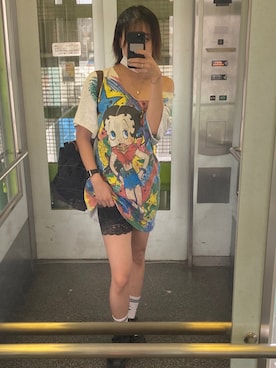 「no brand（ノーブランド）のアイテム（Tシャツ/カットソー、その他）」を使った、kozuecさん（レディース・160cm）の夏コーディネート