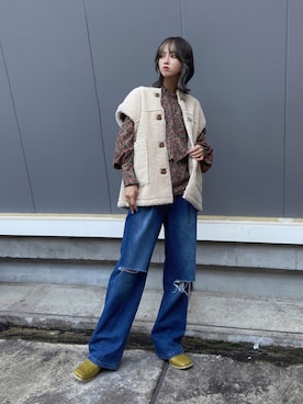 「w closet（ダブルクローゼット）のアイテム（その他アウター）」を使った、moaさん（レディース・153cm）の秋コーディネート