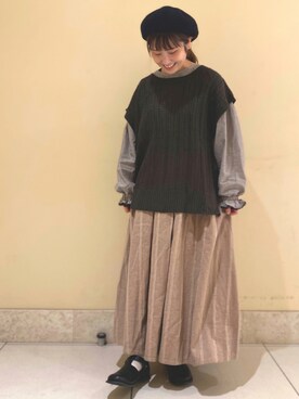 「サマンサ モスモス(Samansa Mos2)」｜「アイテム（アンサンブル）」を使った、おのさん（レディース・148cm）の秋コーディネート