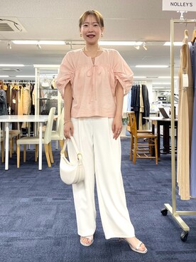 「NOLLEY’S（ノーリーズ）のストラップサンダル（サンダル）」を使った、nol sachieさん（レディース・160cm）の春コーディネート