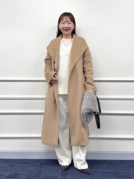 「アイテム（ブローチ/コサージュ）」を使った、nol sachieさん（レディース・160cm）の冬コーディネート