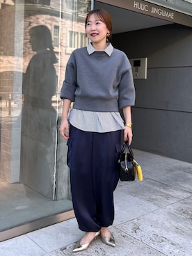 「アイテム（チャーム、イエロー系）」を使った、nol sachieさん（レディース・160cm）の秋コーディネート