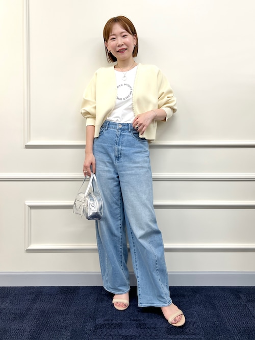 【NOLLEY'S 】プレーティング天竺ロゴプリントTシャツ　白 セール】プレーティング天竺ロゴプリントTシャツ（Tシャツ/カットソー
