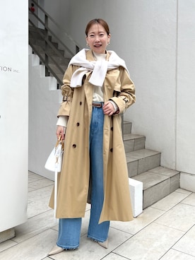 「NOLLEY’S（ノーリーズ）のアイテム（トレンチコート）」を使った、nol sachieさん（レディース・160cm）の冬コーディネート