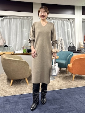 「アイテム（バレッタ/ヘアクリップ）」を使った、nol sachieさん（レディース・160cm）の秋コーディネート