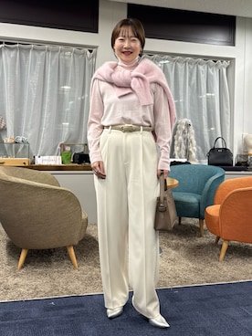 「アイテム（ベルト、ベージュ系）」を使った、nol sachieさん（レディース・160cm）の秋コーディネート