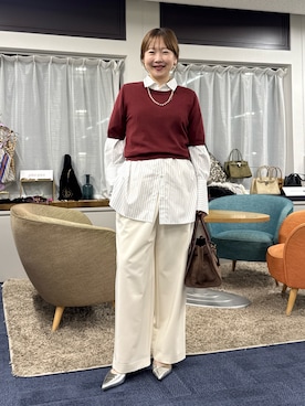 「アイテム（バレッタ/ヘアクリップ）」を使った、nol sachieさん（レディース・160cm）の秋コーディネート