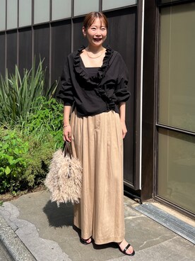 「NOLLEY’S（ノーリーズ）のストラップサンダル（サンダル）」を使った、nol sachieさん（レディース・160cm）の夏コーディネート