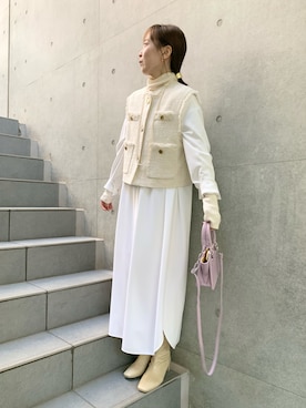 「NOLLEY’S（ノーリーズ）のアイテム（シャツワンピース）」を使った、nol sachieさん（レディース・160cm）の冬コーディネート