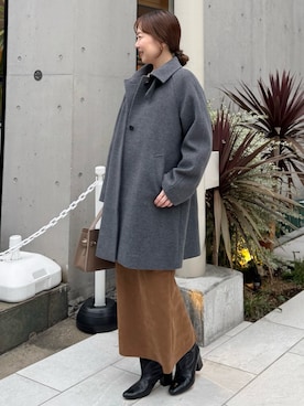 「アイテム（ステンカラーコート）」を使った、nol sachieさん（レディース・160cm）の秋コーディネート