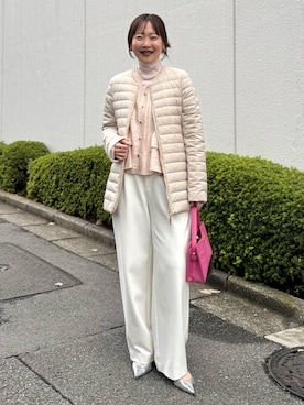 「アイテム（ダウンジャケット/コート）」を使った、nol sachieさん（レディース・160cm）の秋コーディネート