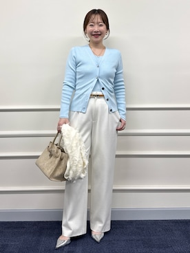 「アイテム（ストール/ショール）」を使った、nol sachieさん（レディース・160cm）の秋コーディネート