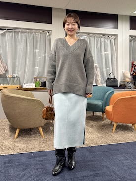 「marco masi（マルコマージ）の【MARCO MASI/ マルコマージ】ミニキューブムートンバッグ（ショルダーバッグ）」を使った、nol sachieさん（レディース・160cm）の秋コーディネート