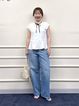 「アイテム（ヘアアクセサリー）」を使った、nol sachieさん（レディース・160cm）の夏コーディネート
