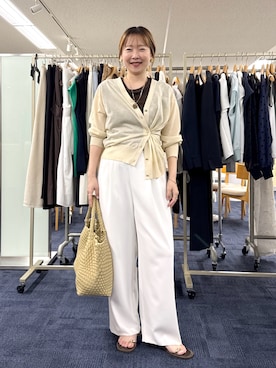 「シアートップス」｜「アイテム（Tシャツ/カットソー、ブラウン系）」を使った、nol sachieさん（レディース・160cm）の夏コーディネート