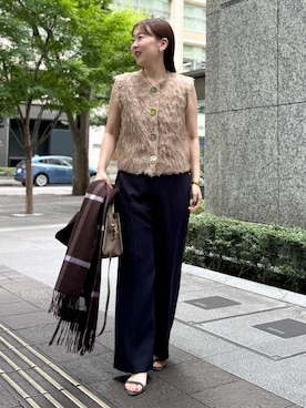 「アイテム（ストール/ショール）」を使った、nol sachieさん（レディース・160cm）の夏コーディネート