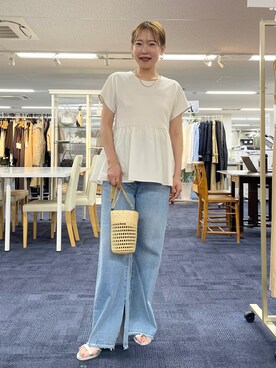「NOLLEY’S（ノーリーズ）のストラップサンダル（サンダル）」を使った、nol sachieさん（レディース・160cm）の春コーディネート