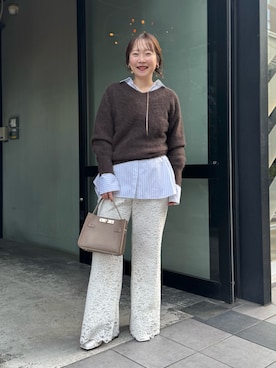 「アイテム（バレッタ/ヘアクリップ）」を使った、nol sachieさん（レディース・160cm）の秋コーディネート