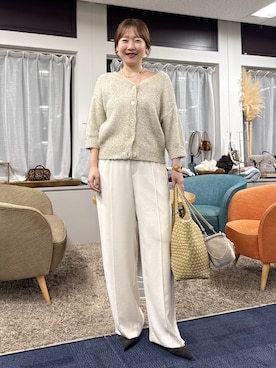 「アイテム（バレッタ/ヘアクリップ）」を使った、nol sachieさん（レディース・160cm）の秋コーディネート