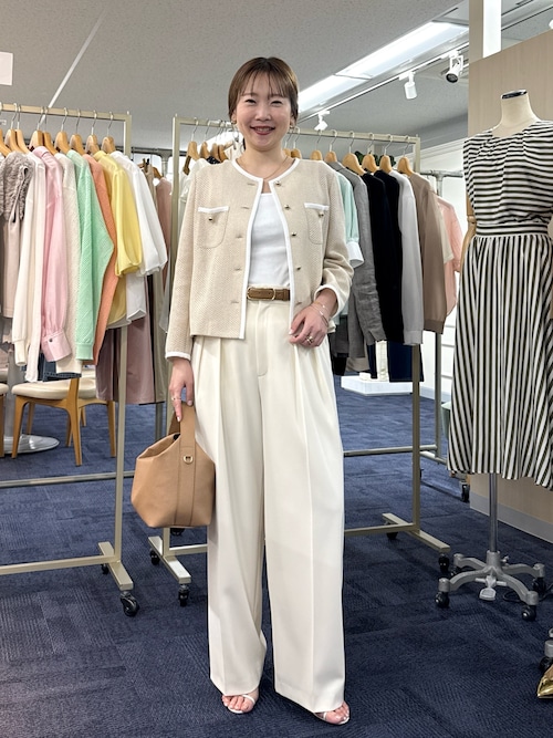 【美品】ノーリーズソフィ　ウォッシャブルラッセルカーデジャケット セール】ウォッシャブルラッセルカーデジャケット（ノーカラー