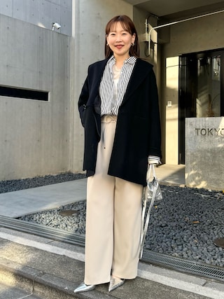 NOLLEY’S Sophi リバー ショール カラー ショートコート 22AW NOLLEY'S sophi(ノーリーズソフィー)のSUPER140リバーショール