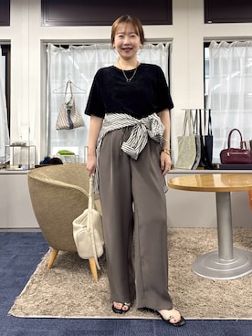 「アイテム（バレッタ/ヘアクリップ）」を使った、nol sachieさん（レディース・160cm）の夏コーディネート