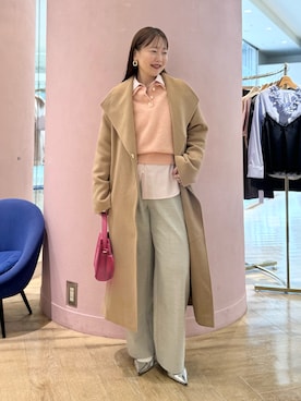 「アイテム（その他アウター、イエロー系）」を使った、nol sachieさん（レディース・160cm）の秋コーディネート