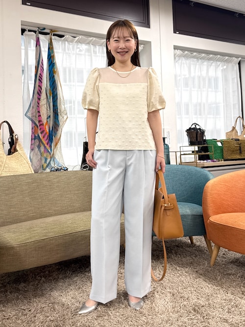 NOLLEY'S｜ドットジャガードバルーンスリーブブラウス | Rakuten