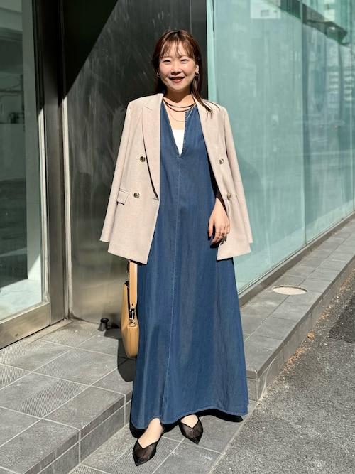 セール】【RM denim】ロング丈テンセルデニムワンピース（ワンピース