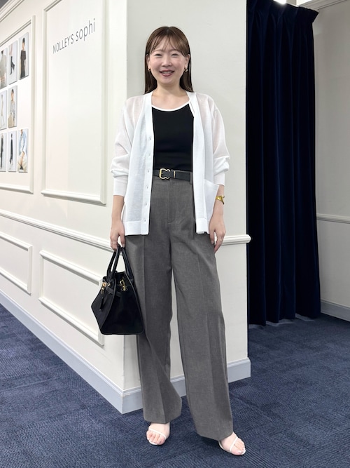 ノエビア Soffio ソフィオ カーディガン 長袖 チャコール系 M 訳あり