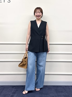 「アイテム（ベスト）」を使った、nol sachieさん（レディース・160cm）の夏コーディネート
