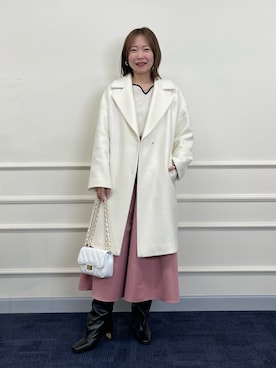 「NOLLEY’S Sophi（ノーリーズソフィ）のアイテム（チェスターコート）」を使った、nol sachieさん（レディース・160cm）の冬コーディネート