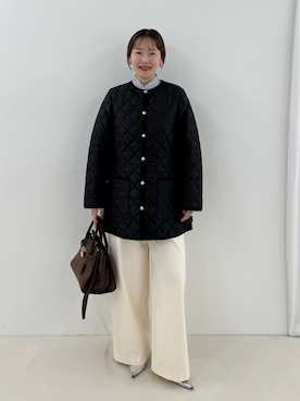 「アイテム（バレッタ/ヘアクリップ）」を使った、nol sachieさん（レディース・160cm）の秋コーディネート