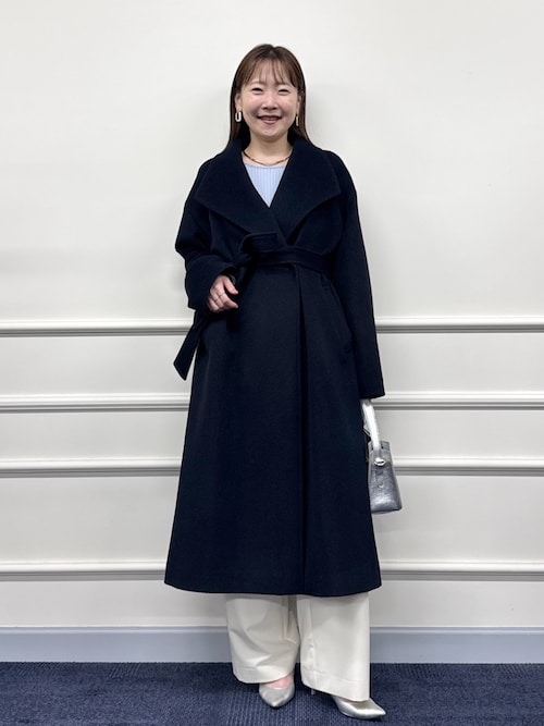 ランバン　日本製　アンゴラウール　美シルエット　ロングコート　着用感のない美品 アンゴラビーバーベルテッドロングコート（その他アウター）｜NOLLEY'S