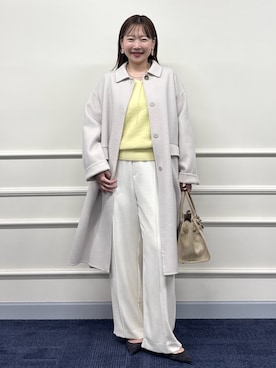 「アイテム（ステンカラーコート）」を使った、nol sachieさん（レディース・160cm）の秋コーディネート