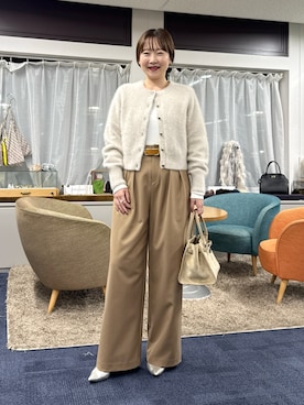 「アイテム（ヘアアクセサリー）」を使った、nol sachieさん（レディース・160cm）の秋コーディネート