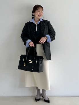 「アイテム（ピアス（両耳用））」を使った、nol sachieさん（レディース・160cm）の秋コーディネート