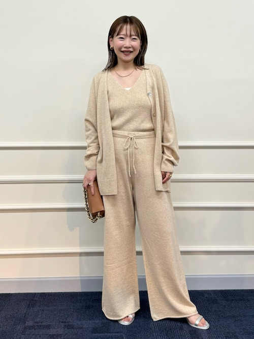 セール】《手洗い可能》《セットアップ対応》カシミヤ混ニットパンツ