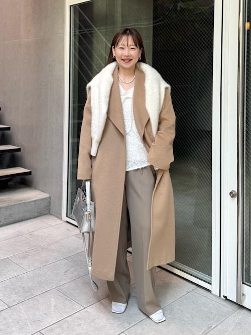 アンゴラビーバーベルテッドロングコート（その他アウター）｜NOLLEY'S