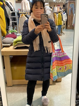 「アイテム（ダウンジャケット/コート、ピンク系）」を使った、Misa【相互フォロー】さん（レディース・149cm）の冬コーディネート