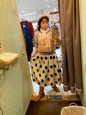 「アイテム（ダウンジャケット/コート、ピンク系）」を使った、Misa【相互フォロー】さん（レディース・149cm）の冬コーディネート