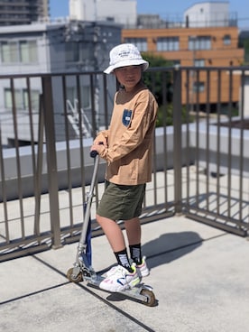 「MSGM（エムエスジーエム）のアイテム（シューズ）」を使った、kanonさん（キッズ・140cm）の夏コーディネート