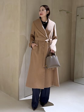 「アイテム（ステンカラーコート）」を使った、YUIさん（レディース・161cm・30代）の秋コーディネート