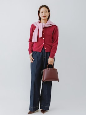 「E'POR（エポール）の【E'POR】Y BAG Mini/超軽量・26SS（ハンドバッグ、レッド系）」を使った、YUIさん（レディース・161cm）の夏コーディネート